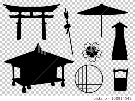 日本のイラストセット シルエット 日本のイラストセット シルエット 108914548