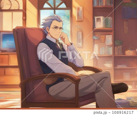 考え事をする ダンディーな老人男性(AIイラスト) 考え事をする ダンディーな老人男性(AIイラスト) 108916217