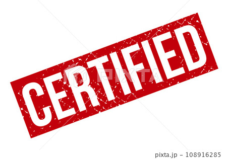 Certified Rubber Stamp. Red Certified Rubber Grunge Stamp Seal Vector Illustration Certified Rubber Stamp. Red Certified Rubber Grunge Stamp Seal Vector Illustration 108916285