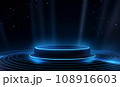 AI-generated content. 3d Empty podium illustration for showcase products on cosmic bokeh background 108916603