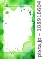 AI-generated content. Watercolor stylized frame in green colors on a white background 108916604