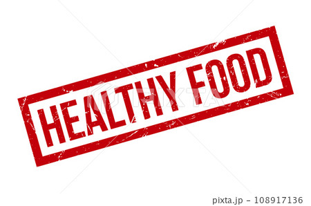 Healthy Food Rubber Stamp. Red Healthy Food Rubber Grunge Stamp 108917136