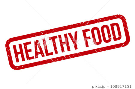 Healthy Food Rubber Stamp. Red Healthy Food Rubber Grunge Stamp Seal Vector Illustration  108917151