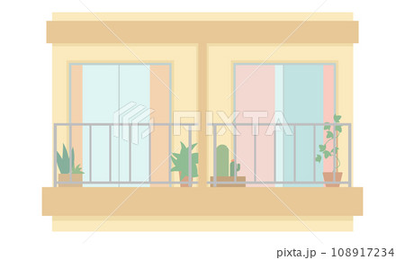 賃貸アパートのベランダのイラスト 賃貸アパートのベランダのイラスト 108917234