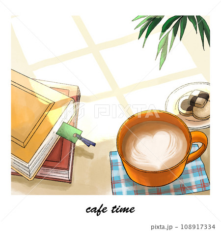 カフェの手描きイラスト 108917334
