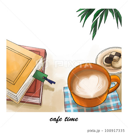 カフェの手描きイラスト 108917335