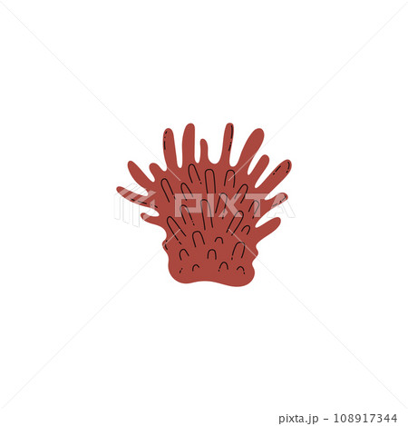 Cute simple red sea sponge flay style, vector illustration Cute simple red sea sponge flay style, vector illustration 108917344