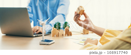 Professional businesswoman decides to Invest in green business. Delineation. 108917740
