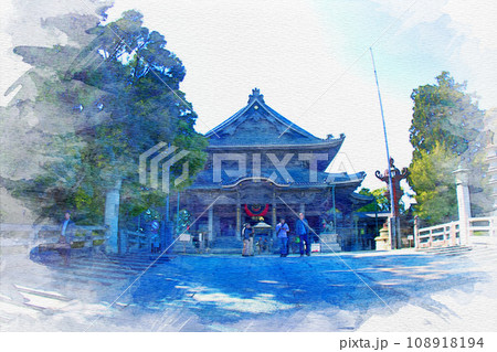[水彩画]愛知県豊川市の豊川稲荷神社 妙厳寺 108918194