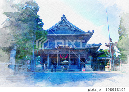 [水彩画]愛知県豊川市の豊川稲荷神社 妙厳寺 108918195
