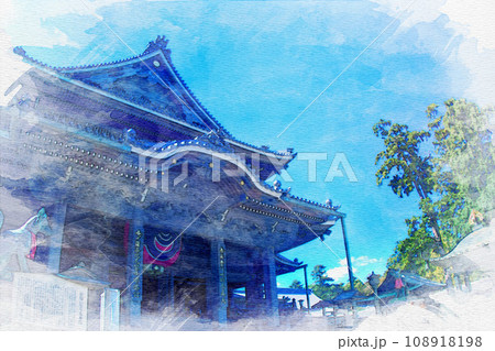 [水彩画]愛知県豊川市の豊川稲荷神社 妙厳寺 108918198