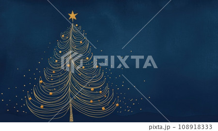 Creative art Christmas tree hand drawing style comeliness Creative art Christmas tree hand drawing style comeliness 108918333