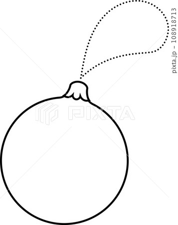 丸い線画のクリスマスオーナメントのイラスト素材 [108918713] - PIXTA