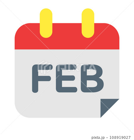 月、2月を表すカラースタイルのアイコン 月、2月を表すカラースタイルのアイコン 108919027