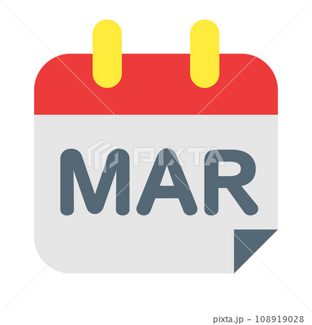 月、3月を表すカラースタイルのアイコン 108919028