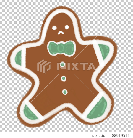 Gingerbread Man Cookie Christmas Cookie Cartoon illustration For Christmas Festival 108919516
