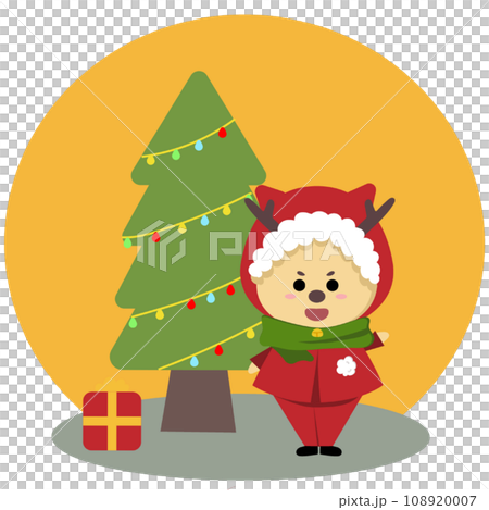 cartoon snowman with gift box 108920007