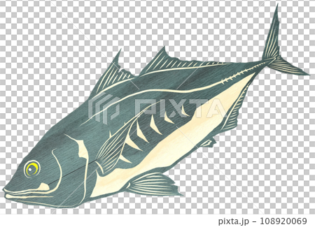 Horse mackerel paste-up style illustration 108920069