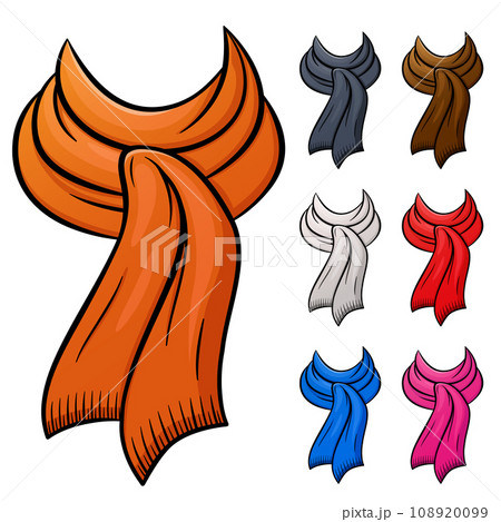 winter scarf isolated colorful set winter scarf isolated colorful set 108920099