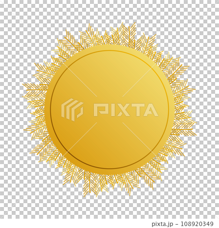 Circular background frame illustration with golden decoration Circular background frame illustration with golden decoration 108920349