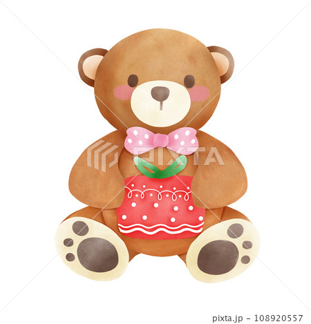 Brown bear with Christmas gift box 108920557