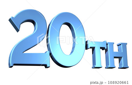 3DCG文字「20th /20番目」ブルー,青 3DCG文字「20th /20番目」ブルー,青 108920661