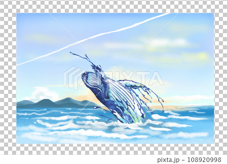 Whale and contrail illustration 108920998