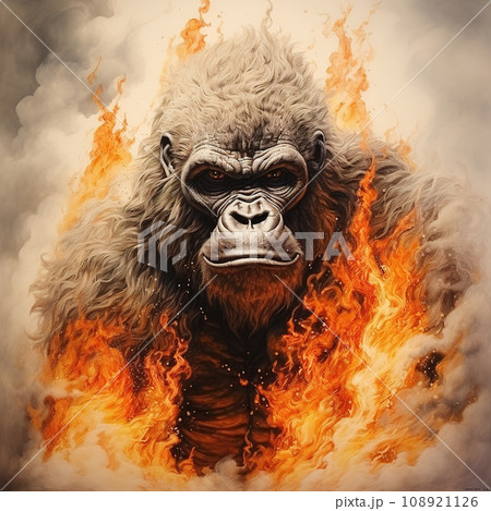 Fantasy of gorilla that looks formidable., Wildlife Animals. Fantasy of gorilla that looks formidable., Wildlife Animals. 108921126