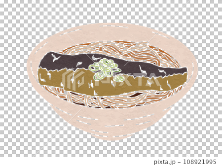 Illustration of herring soba (print style) 108921995