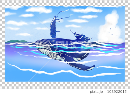 入道雲と鯨の風景画 108922015