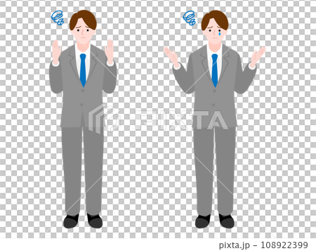 Illustration set of a businessman who feels anxious 108922399