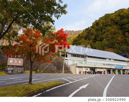 紅葉の扇沢駅 108922490