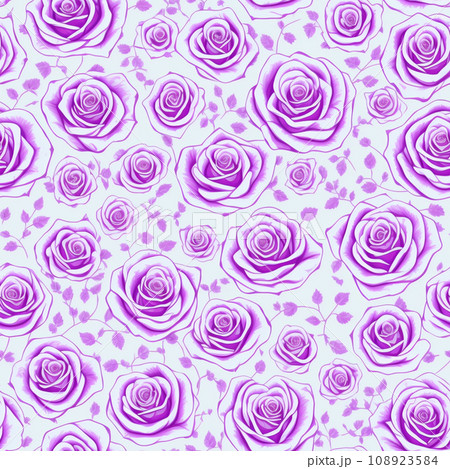 無限タイル／薔薇の壁紙　パープル　2 108923584