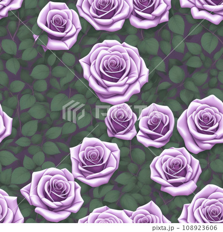 無限タイル／薔薇の壁紙　パープル　10 108923606