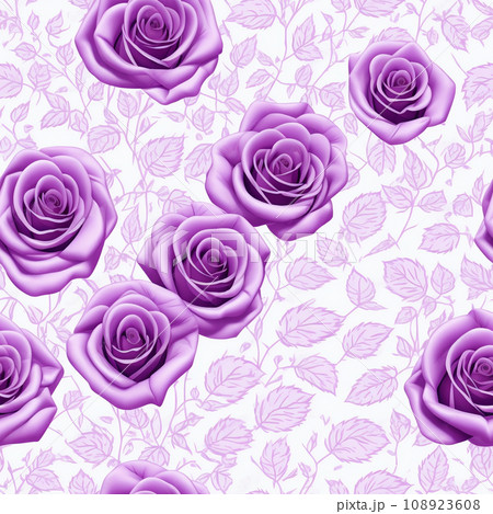 無限タイル/薔薇の壁紙 パープル 11 無限タイル/薔薇の壁紙 パープル 11 108923608