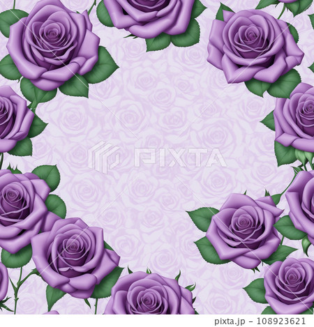 無限タイル／薔薇の壁紙　パープル　16 108923621