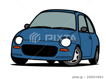 懐かしめ軽自動車 青色系 自動車イラスト 懐かしめ軽自動車 青色系 自動車イラスト 108923663