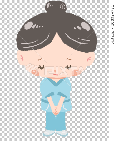 Therapist's whole body standing bowing pose 108924721