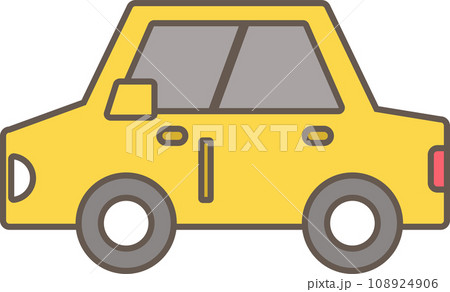 横向き・横から見た車のシンプルなイラストのイラスト素材 [108924906] - PIXTA