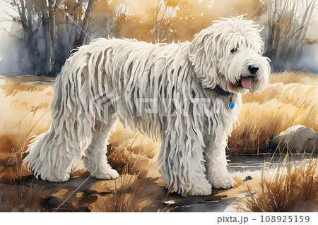 watercolor picture of a cute dog watercolor picture of a cute dog 108925159