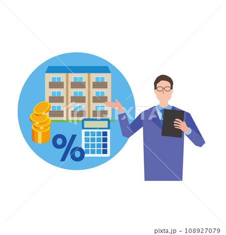 不動産投資の説明をする男性 108927079