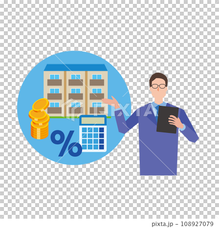 不動産投資の説明をする男性 108927079