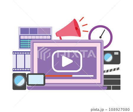 動画マーケティングのイメージイラスト 動画マーケティングのイメージイラスト 108927080