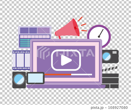 動画マーケティングのイメージイラスト 動画マーケティングのイメージイラスト 108927080