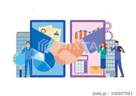 ビジネスと握手のイメージイラスト ビジネスと握手のイメージイラスト 108927081