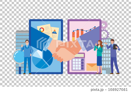ビジネスと握手のイメージイラスト ビジネスと握手のイメージイラスト 108927081