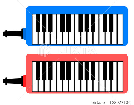 音楽の授業で習う鍵盤ハーモニカのイラスト 108927186