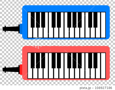 音楽の授業で習う鍵盤ハーモニカのイラスト 108927186