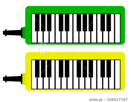 音楽の授業で習う鍵盤ハーモニカのイラスト 108927187