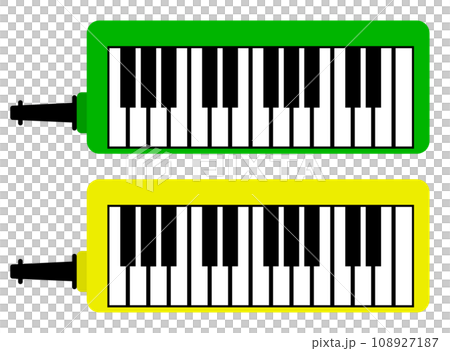 音楽の授業で習う鍵盤ハーモニカのイラスト 108927187